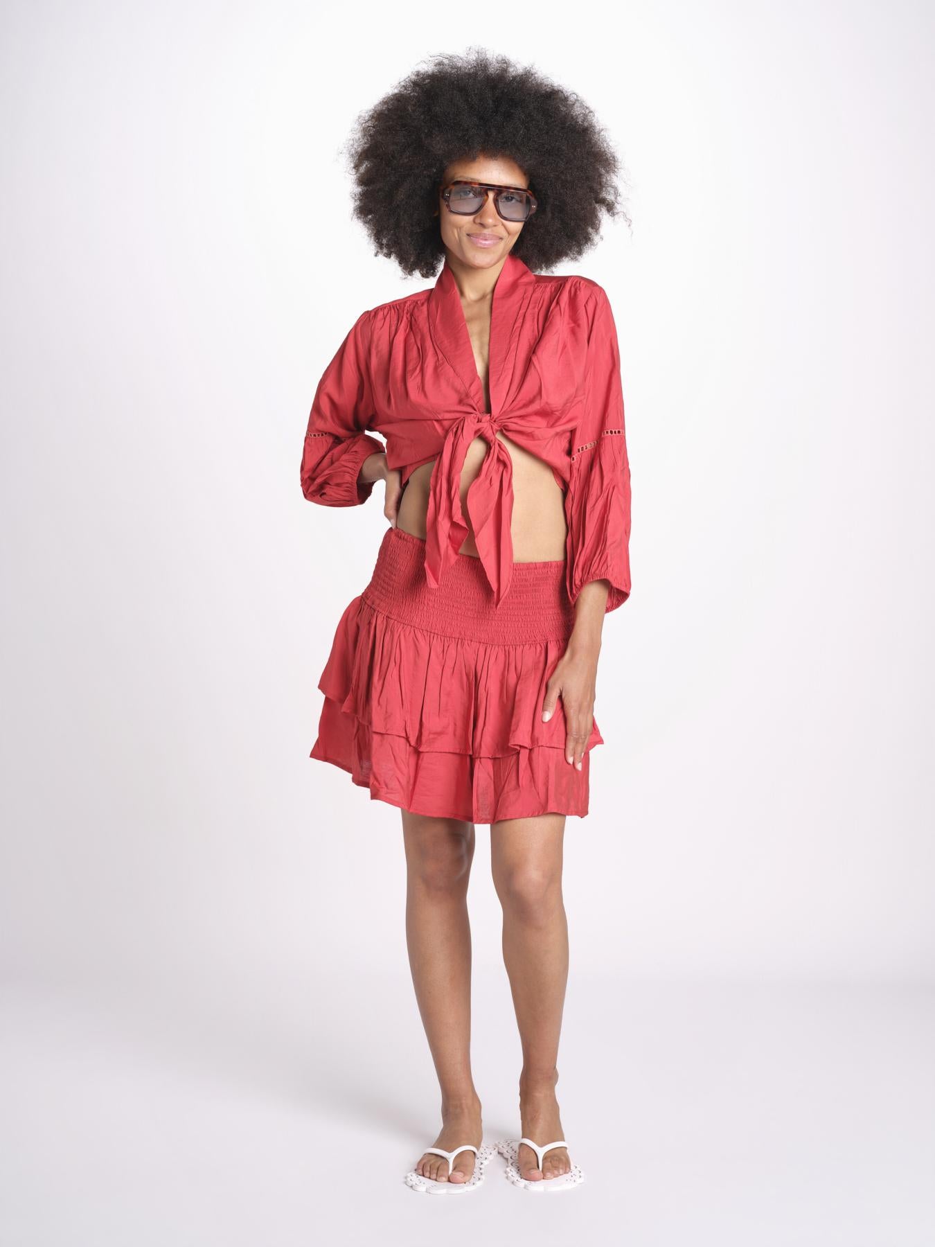 camicia con nodo MARIABL CRANBERRY laraethnics 