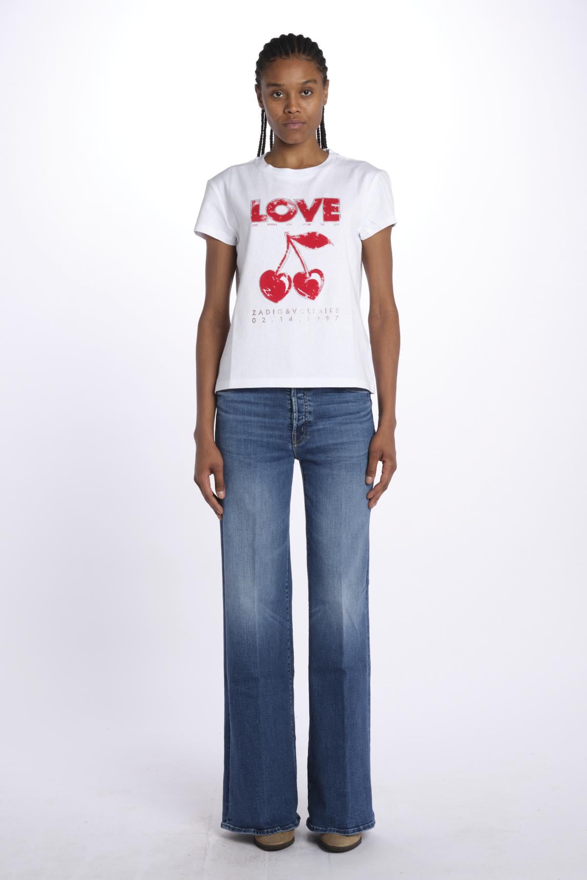 Walk bc concert cherry love JWTS02684 WHITE zadig & voltaire 