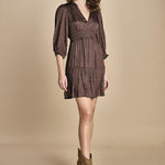 miniabito con rouches CYRILIA CHOCOLATE ba&sh 