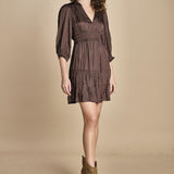 miniabito con rouches CYRILIA CHOCOLATE ba&sh 