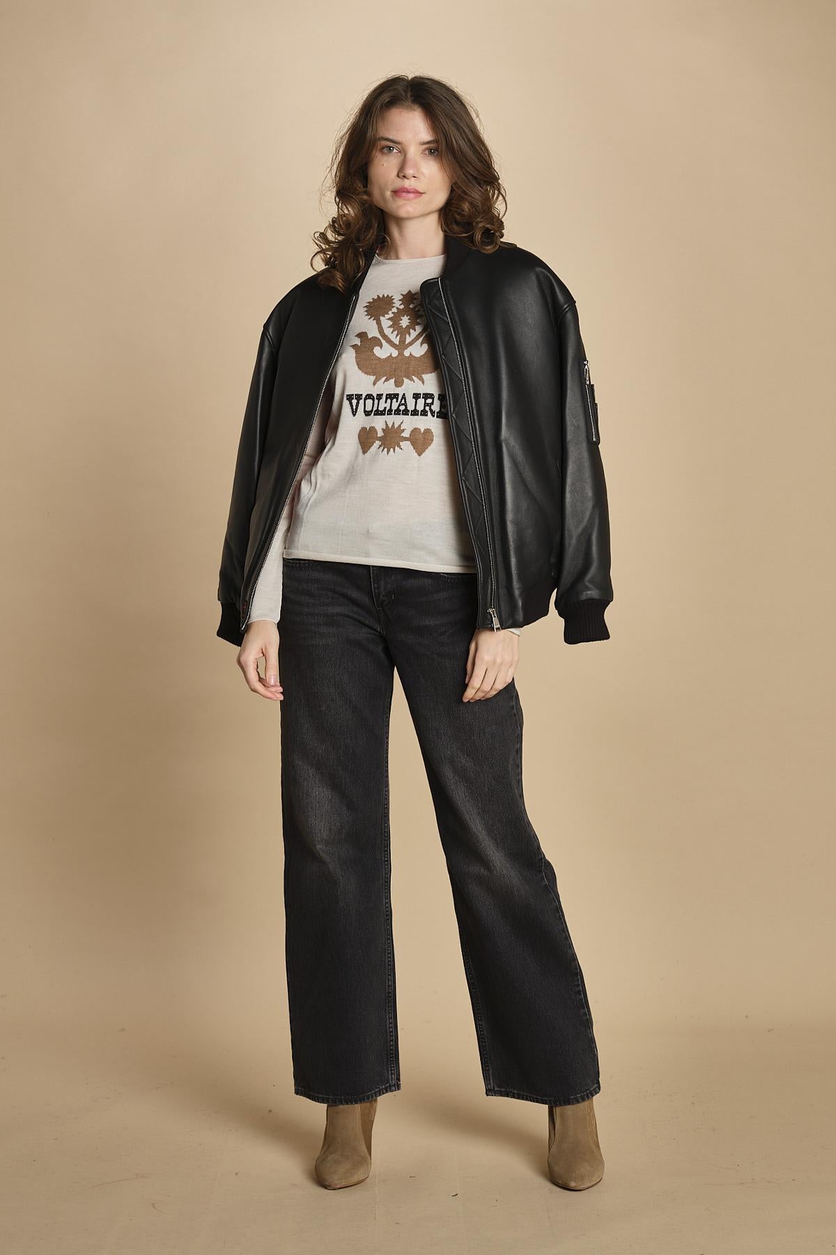 felpa lunga. KWSW02802 ECRU 102 zadig & voltaire 