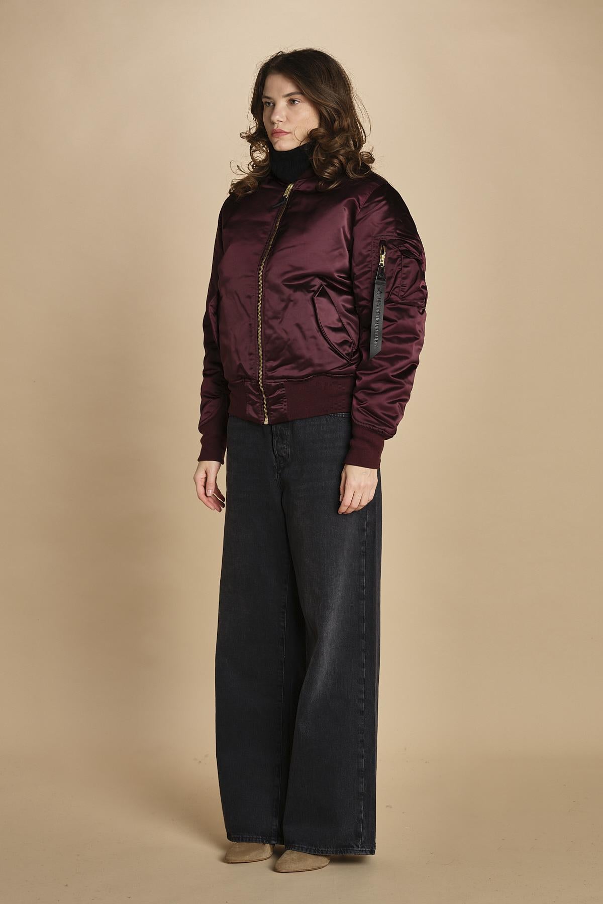 bomber unisex nylon raso 756111 MA- 608 DARK CHERRY alpha 