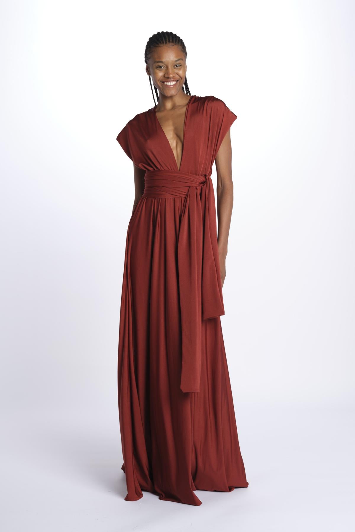 ALLUIM DRESS abito lungo ALLIUM CHOCOLATE nash 