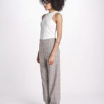 pantalone in principe di galles 16P005CO251 P671 BROWN MULTI ines de la fressange 