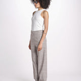 pantalone in principe di galles 16P005CO251 P671 BROWN MULTI ines de la fressange 