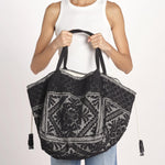 shopping quadrata dipinta a mano SHQM-26E18- BL 08 BLACK le daf 