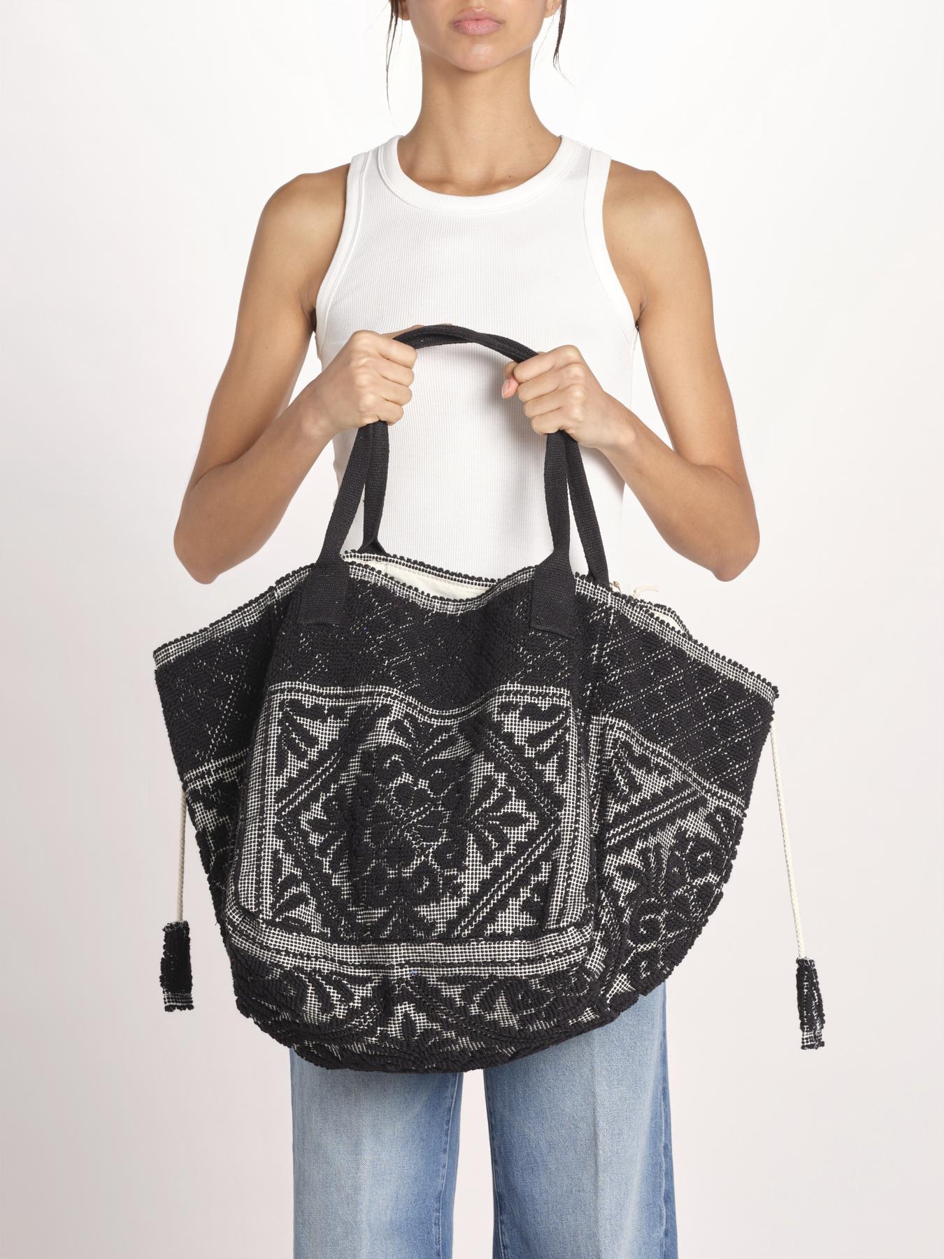 shopping quadrata dipinta a mano SHQM-26E18- BL 08 BLACK le daf 