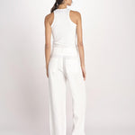 pantalone dritto in lino ERICA STRUCTURELINEN IVORY true avenue 
