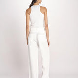 pantalone dritto in lino ERICA STRUCTURELINEN IVORY true avenue 