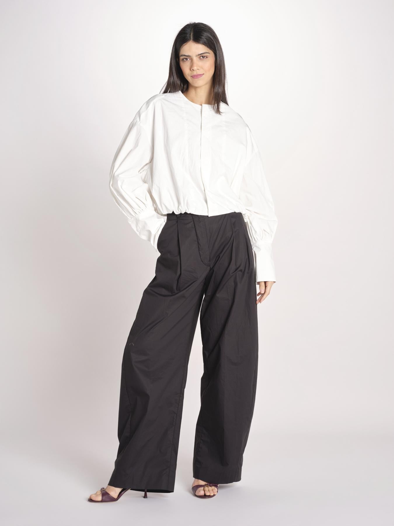 camicia con maniche a sbuffo DIANA 4007 T0165 COT WHITE T0001 the latest 