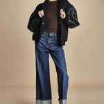 t-shirt a costine con manica lunga THE L/S RIB CREW WF25JKT013 COFFEE frame 