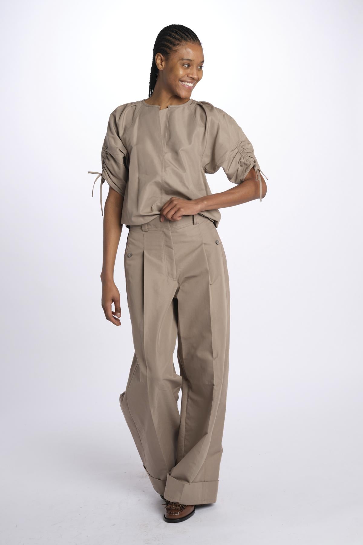 Pantalone HIGH WAIST pences con risvolto 51279LCO STONEGREY phillip lim 