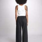 pantalone diritto con elastico in vita PENSIL BLACK BL true avenue 