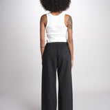 pantalone diritto con elastico in vita PENSIL BLACK BL true avenue 
