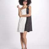 miniabito bicolore in  lino ORCHID NERO undress code 