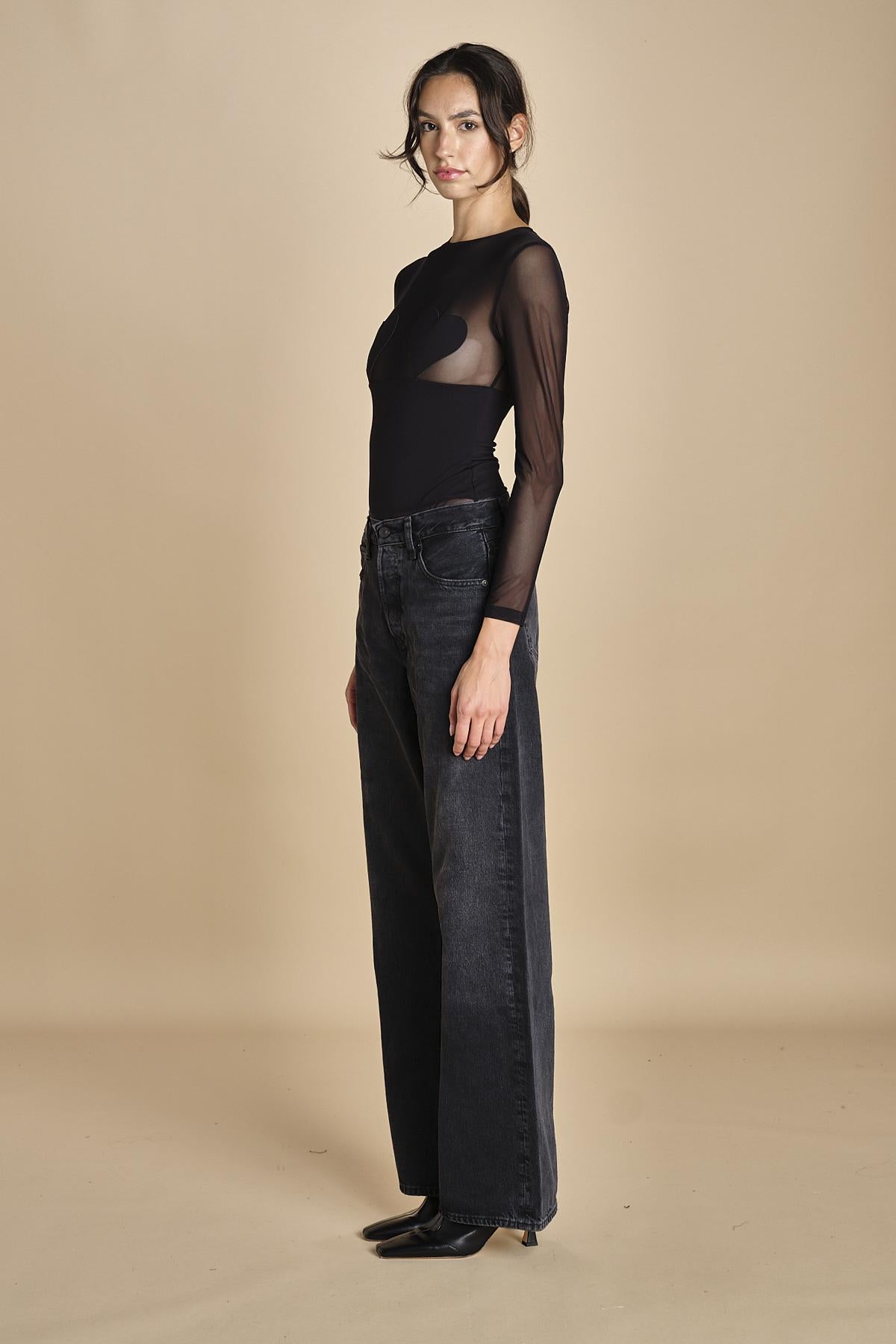 body manica lunga con cuori BED OF ROSES BLACK undress code 