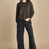 maglia girocollo con zip CESNIK KAKI ba&sh 