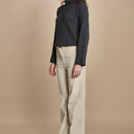pantalone a zampa con taschine FAUVE WX BEIGE fam 