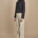 pantalone a zampa con taschine FAUVE WX BEIGE fam 