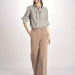 Camicia a righe con rouches P29D0GEMMA seaweed massimo alba 