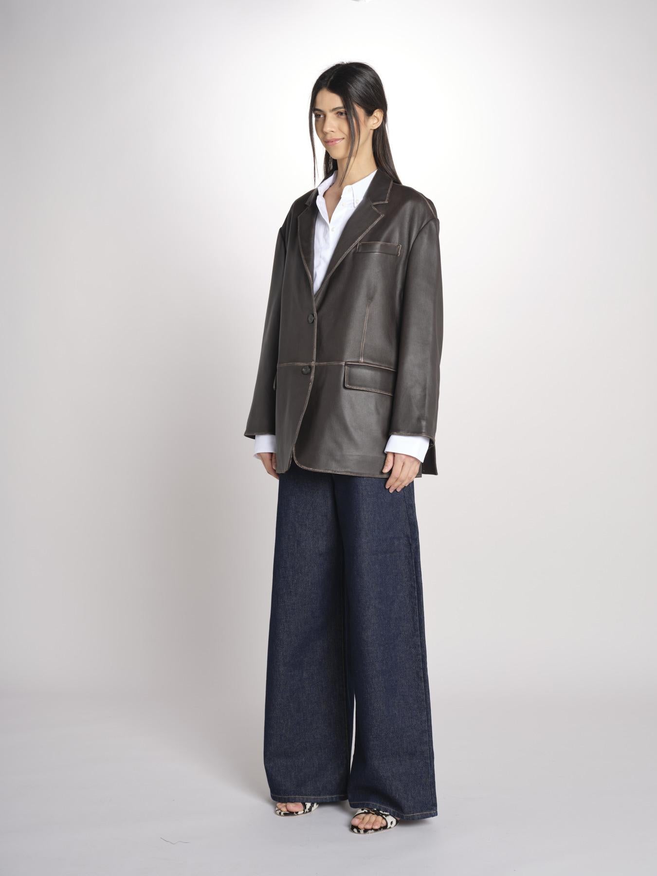 blazer monopetto dal volume oversize PILA 2615441041600 001 MARRONE weekend maxmara 