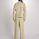 camicia in canvas G011-0212-1186 KAKI CHIARO n21 
