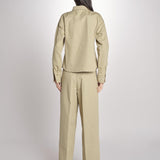 camicia in canvas G011-0212-1186 KAKI CHIARO n21 