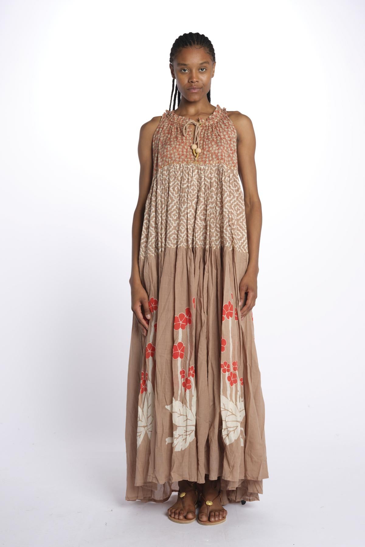 Abito s/m fiori piazzati Maxi Hippydress Sleeveless MHS TD1 CR1 yvonne s. 
