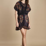 miniabito stampa fiori BERRY GARDEN340038 BLACK farm rio 