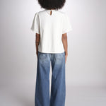 t-shirt in lino ricamata BACINO 2615941082600 001 ECRU weekend maxmara 