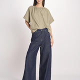 camicia in popeline manica corta EDUCATA 2615111172600 025 VERDE OLIVA weekend maxmara 
