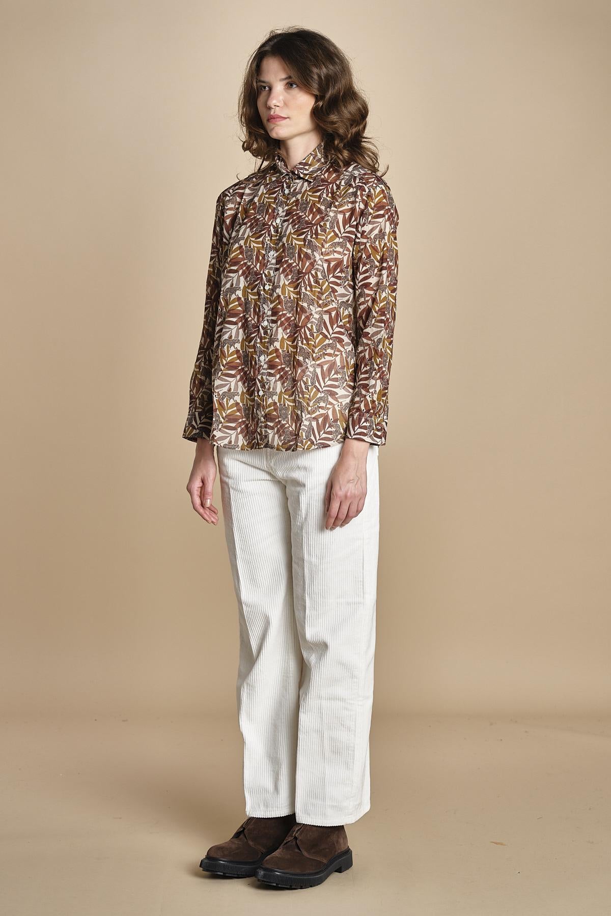 CINEMA camicia con stampa tigre BECH623 NATURAL hartford 