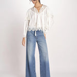camicia a maniche lunghe in pizzo SOFIA 044 CREAM sea ny 
