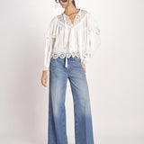 camicia a maniche lunghe in pizzo SOFIA 044 CREAM sea ny 