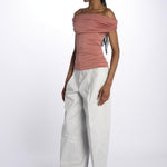 Top ARIEL jersey arricciato 12248302 TERRACOTTA malina 