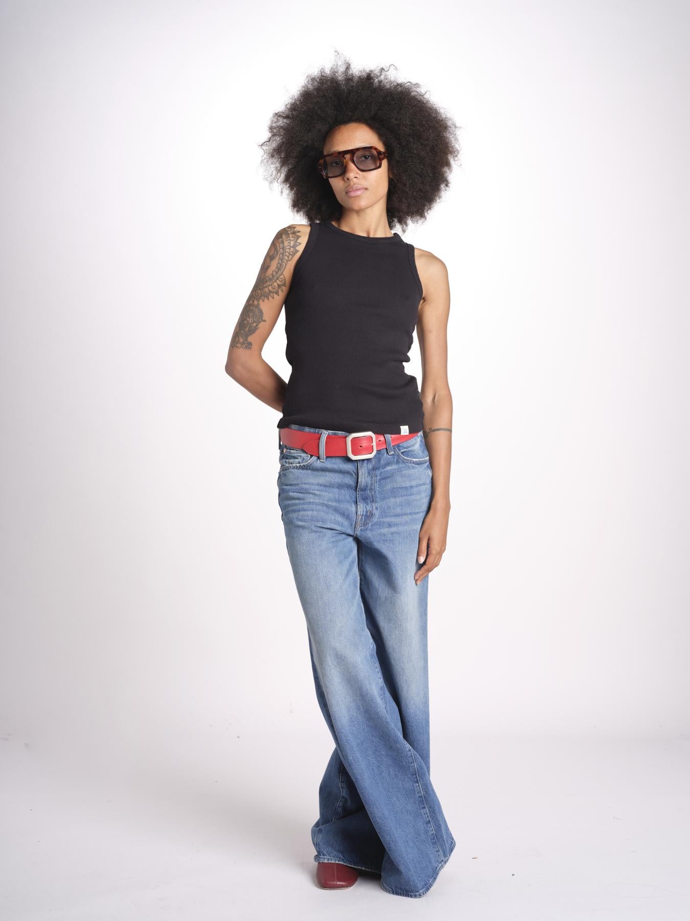 canottiera americana a costine WRIB TANK01 99 DEEP BLACK merz b 