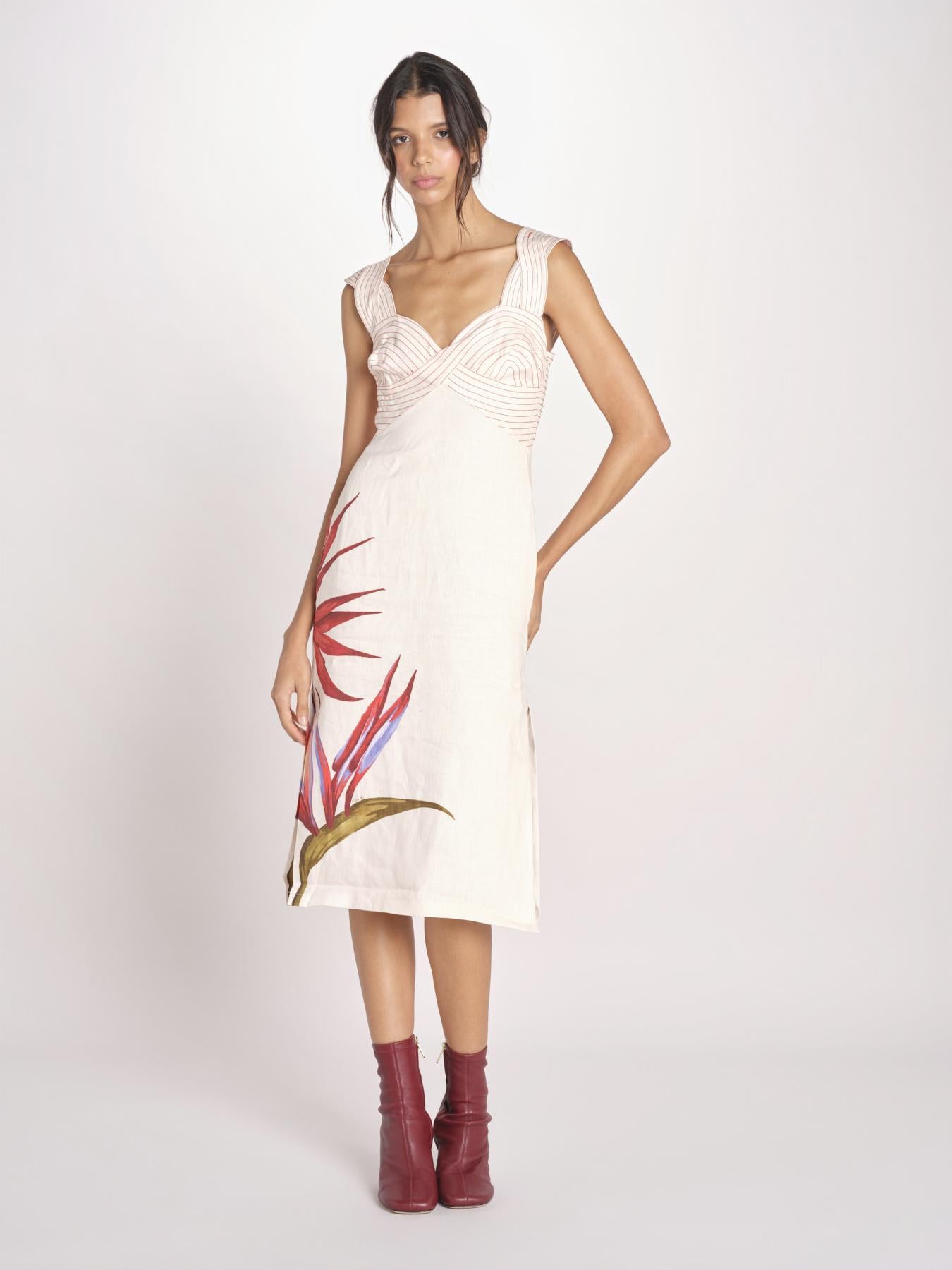 abito con impunture e fiore STRELITZIA SAND 349090 STRELITZIA farm rio 