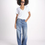 t-shirt collo V con ali strass JWTS02726 WHITE 107 zadig & voltaire 