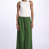 PALAZZO pantaloni in seta  by milaura. BE24252PANT GREEN benaras soleil 