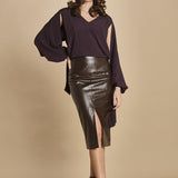 camicia in seta con maniche aperte 31102-304 MELANZANA 18 federica tosi 