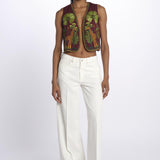 GIRAFFE GILET by milaura. BE24866 BURGUNDY benaras soleil 