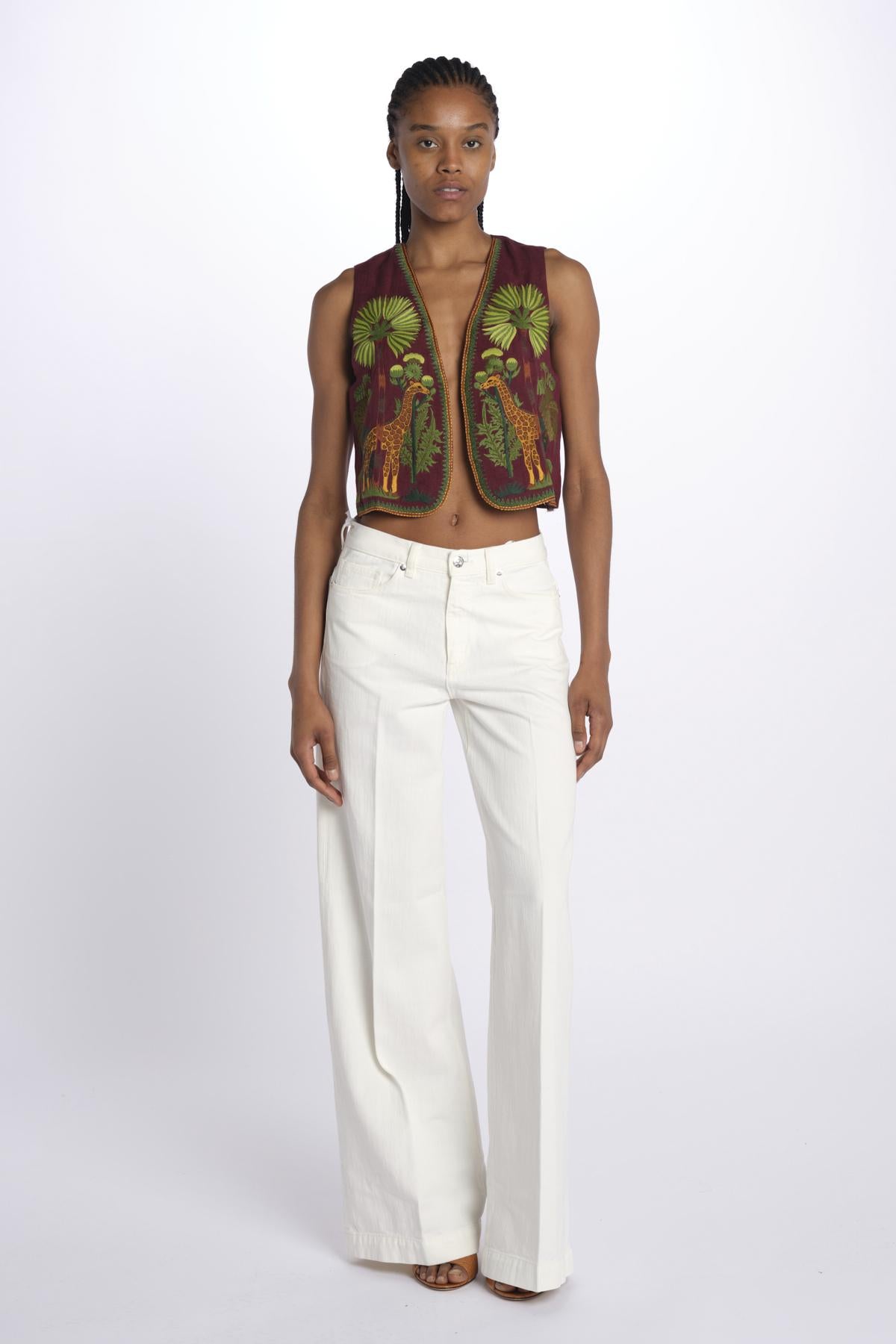 GIRAFFE GILET by milaura. BE24866 BURGUNDY benaras soleil 