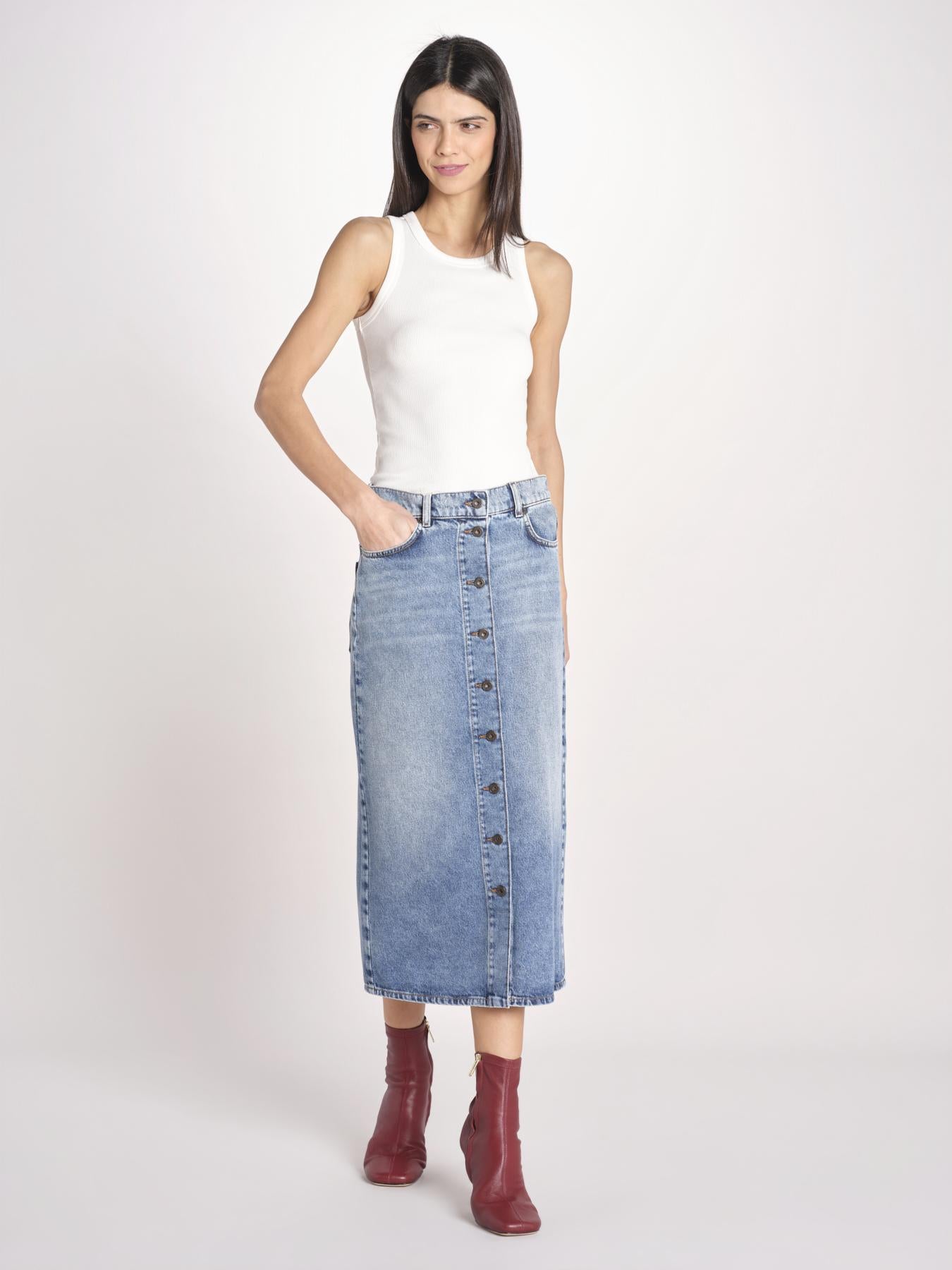 gonna lunga in denim con bottoni ASTI 2615101062600 006 BLU weekend maxmara 