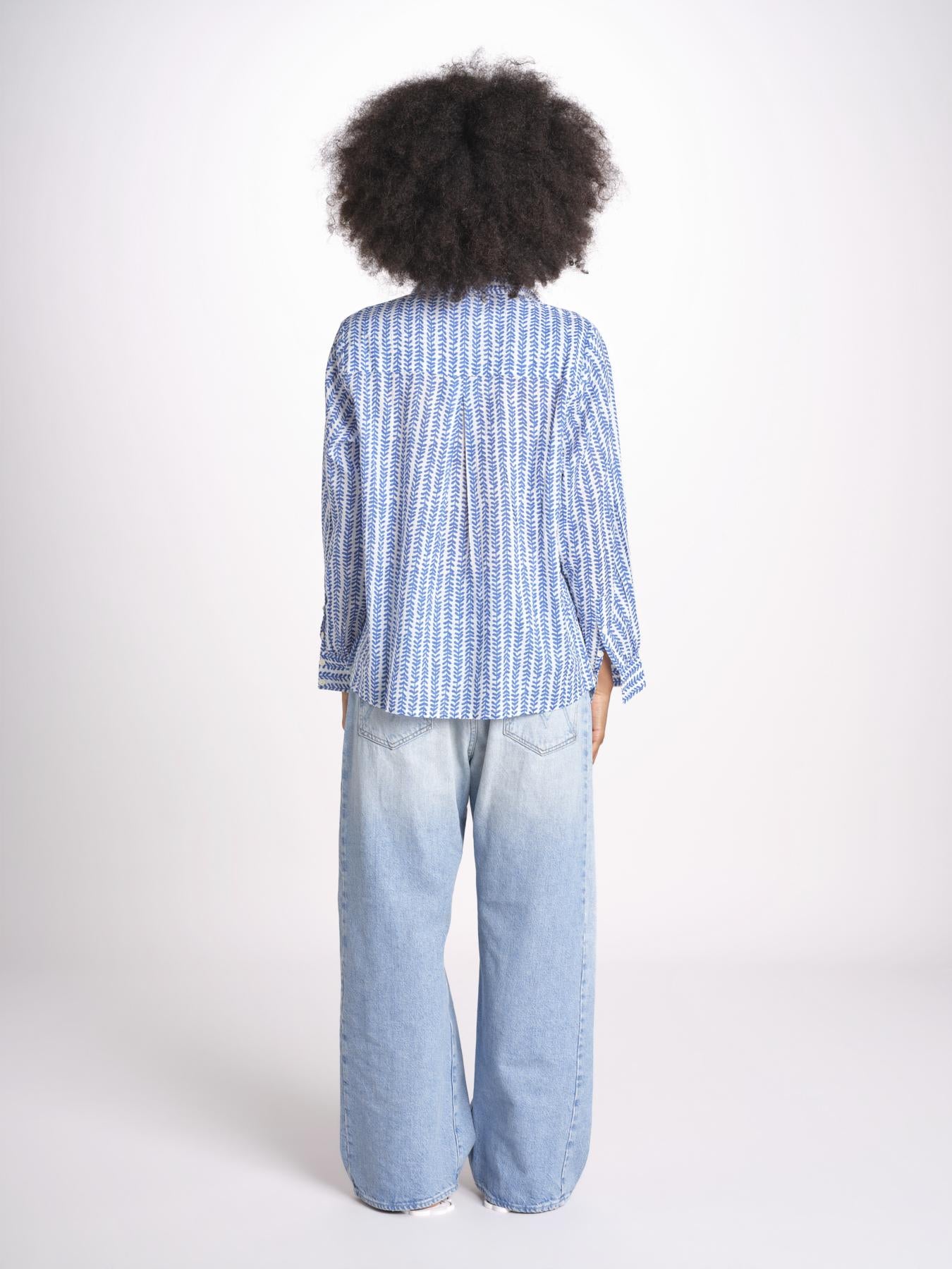 camicia stampa spina VT6248 BLUE zen ethic 