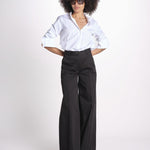 pantalone over in cotone pesante ORIANNA ORNO9 NERO nine in the morning 