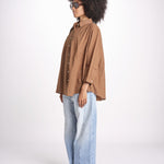 camicia righine over VT6406 BROWN zen ethic 