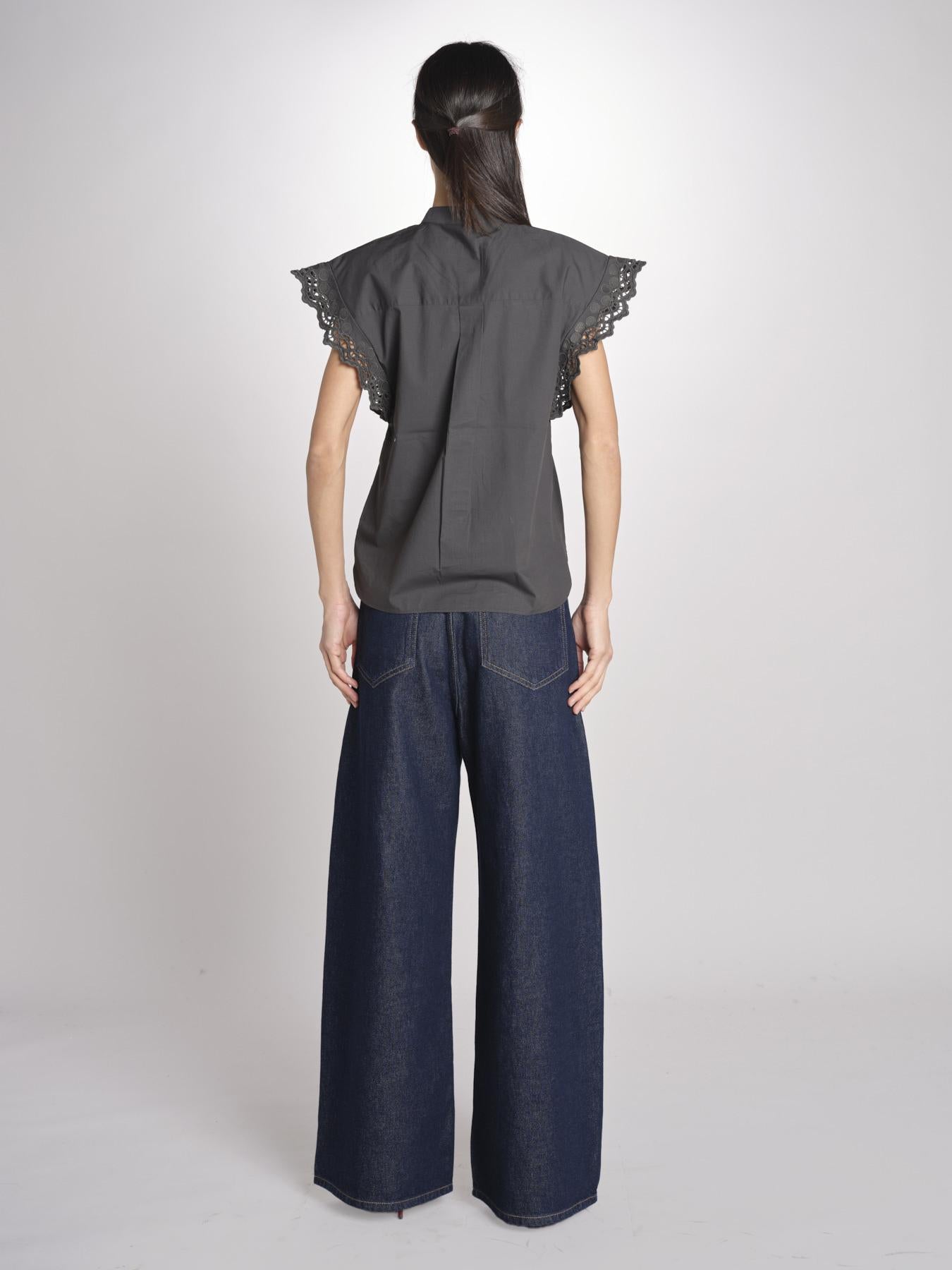 Camicia intarsio maniche alette GIFTY 6EVA04-V09857 ORAGE vanessa bruno 