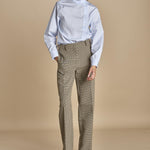 pantalone in piede de poule B032-5268-QA21 CAMMELLO MORO n21 
