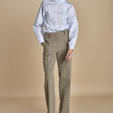 pantalone in piede de poule B032-5268-QA21 CAMMELLO MORO n21 