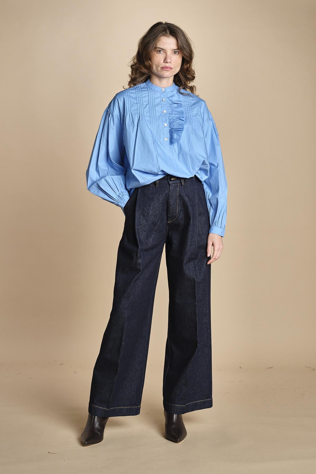 camicia con nervature e rouches FA BLUE laurence bras 